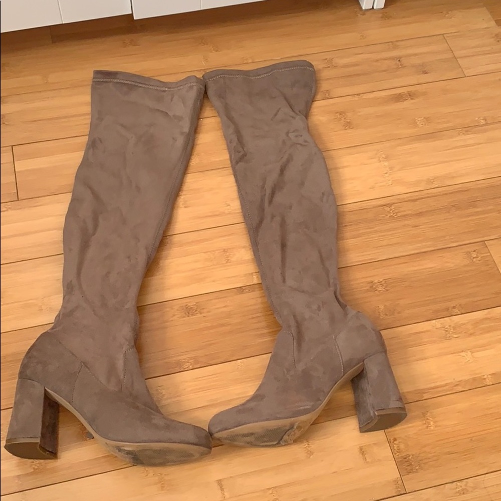 Knee high suede boots